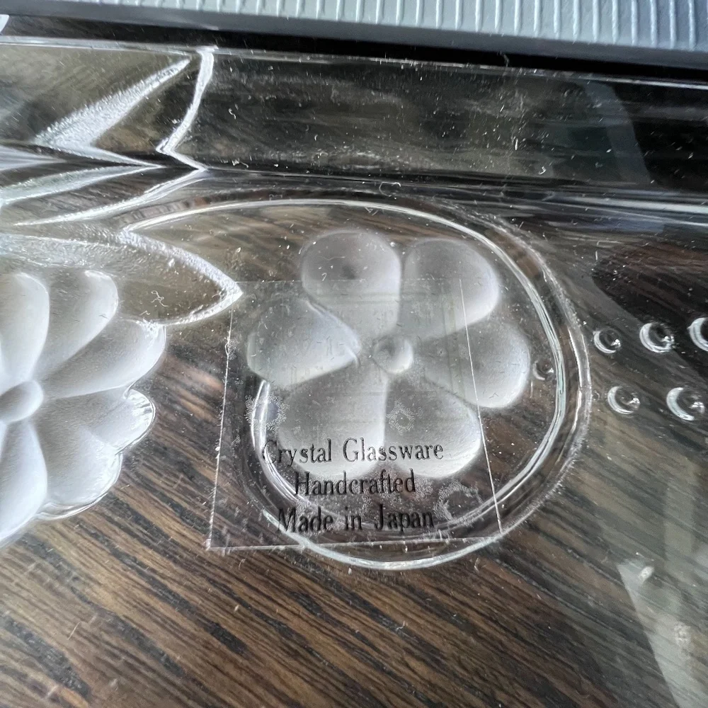 New Handcrafted Crystal Garden Flower Wedding Picture Frame 4.5 x 6.5 Made Japan